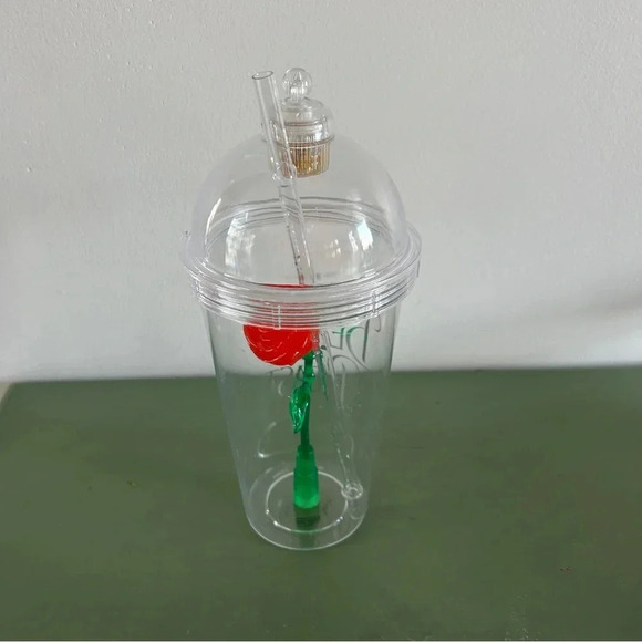 Disney Parks Collectible Drink Tumbler Cup Light Up Beauty And The Beast Rose 🌹 - Picture 7 of 9